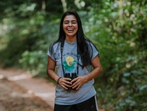 Fabiana Benitez on a Forest path